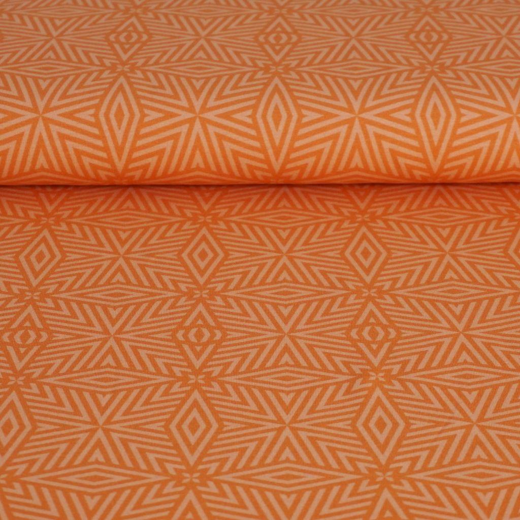 Baumwolljersey geometrisch orange